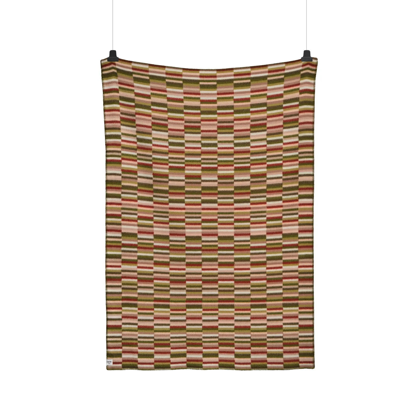 Ida ブランケット 135x200 cm, Olive burgundy Røros Tweed