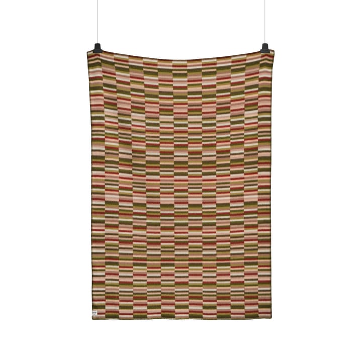 Ida ブランケット 135x200 cm - Olive burgundy - Røros Tweed