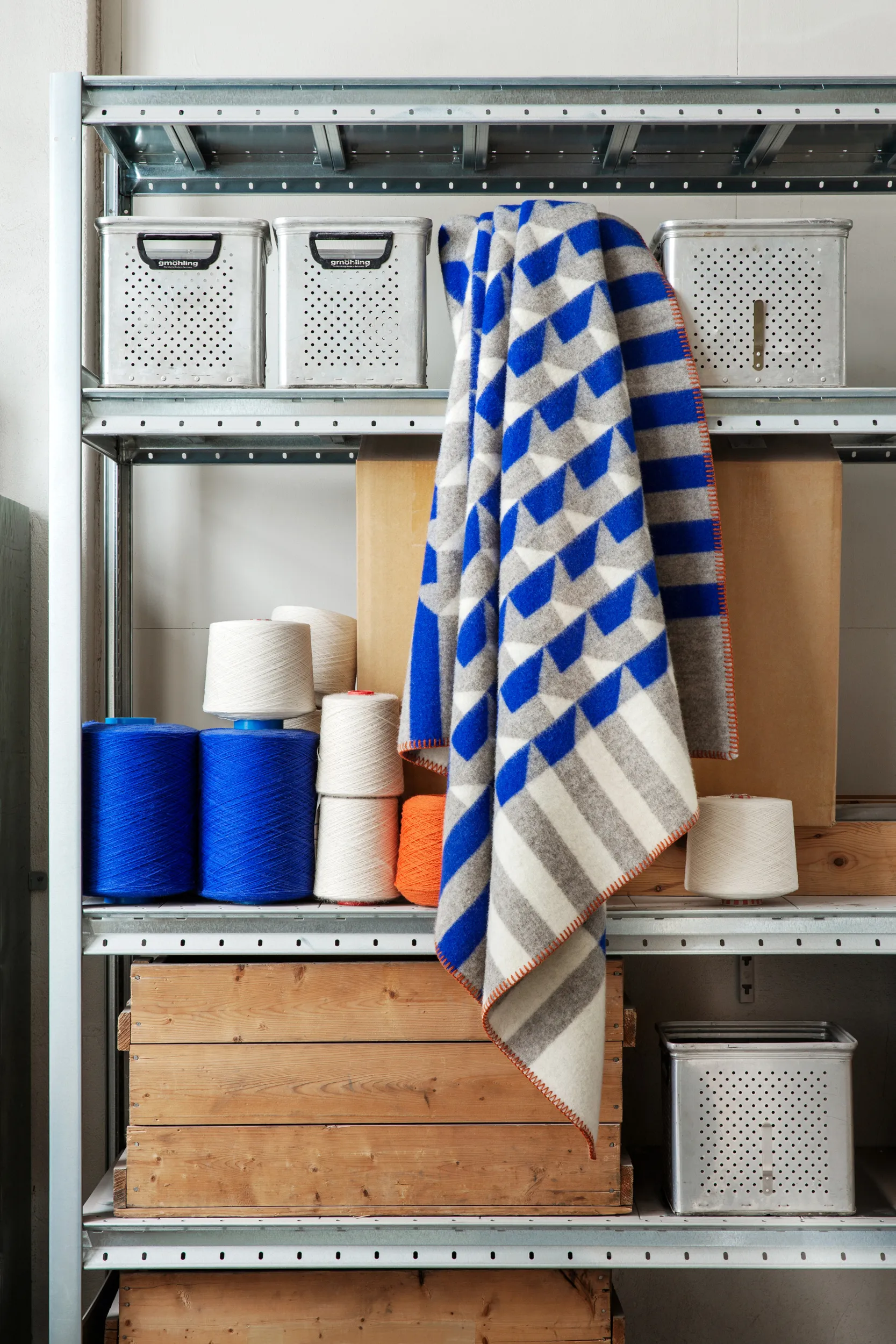 Kvam ブランケット 135x200 cm, Blue Røros Tweed