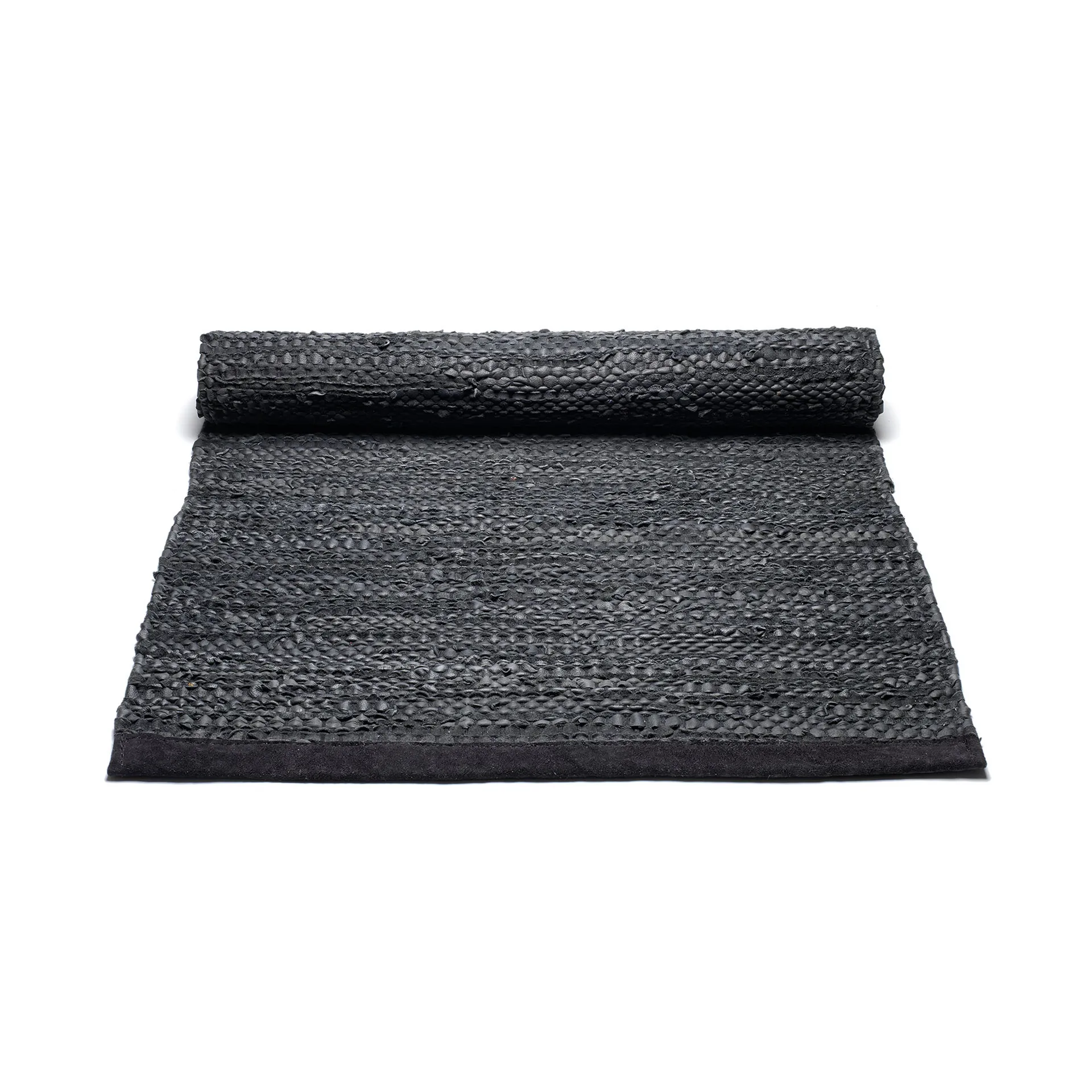 レザー ラグ  60x90 cm, black (black) Rug Solid | ラグソリッド