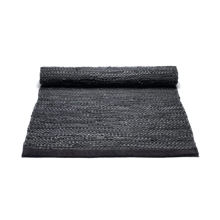 レザー ラグ  60x90 cm, black (black) Rug Solid | ラグソリッド