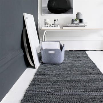 レザー ラグ  60x90 cm - black (black) - Rug Solid | ラグソリッド