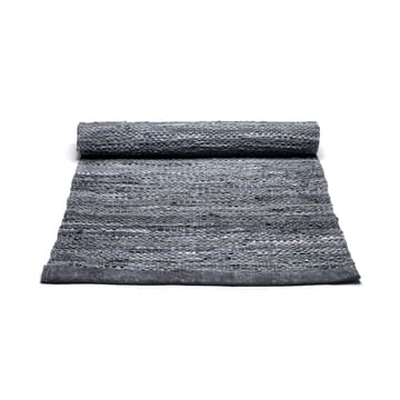 レザー ラグ  60x90 cm - dark grey (dark grey) - Rug Solid | ラグソリッド