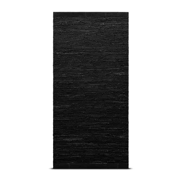 レザー ラグ  65x135 cm - black (black) - Rug Solid | ラグソリッド