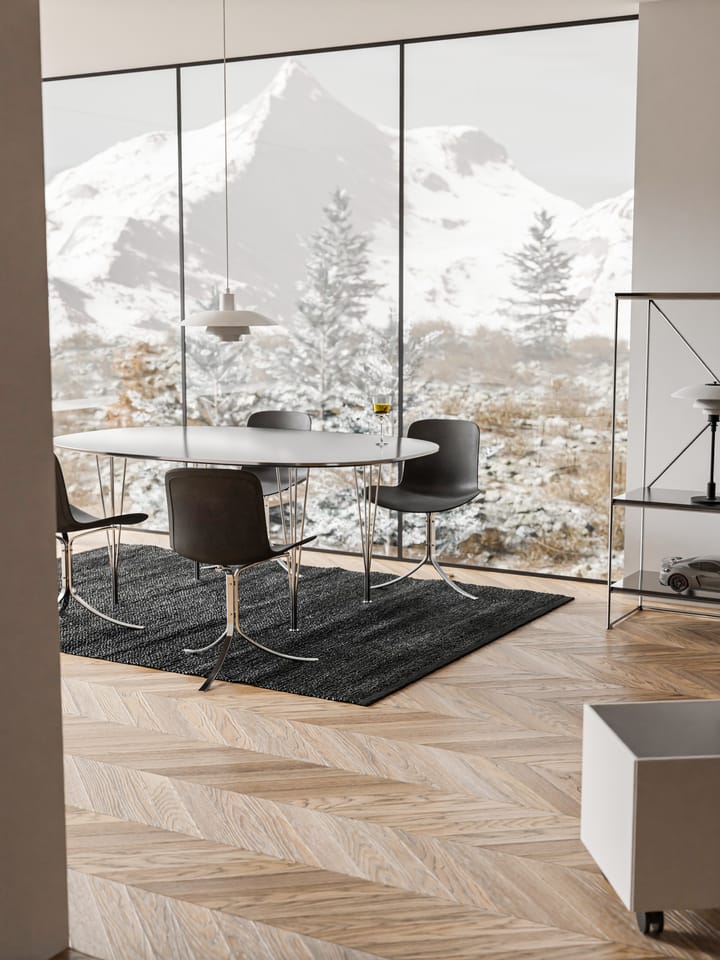 レザー ラグ  65x135 cm, black (black) Rug Solid | ラグソリッド