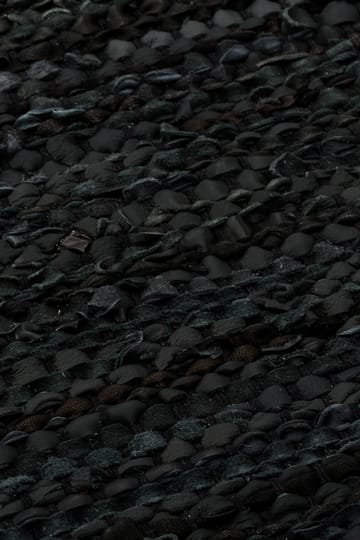 レザー ラグ  65x135 cm - black (black) - Rug Solid | ラグソリッド
