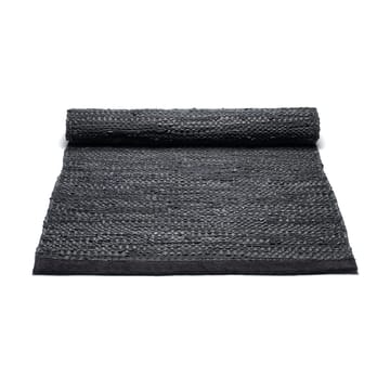 レザー ラグ  65x135 cm - black (black) - Rug Solid | ラグソリッド