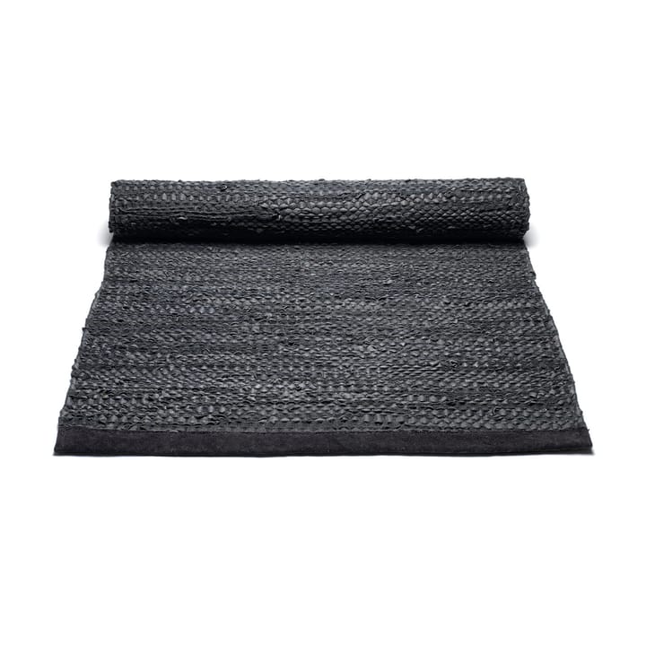 レザー ラグ  65x135 cm, black (black) Rug Solid | ラグソリッド
