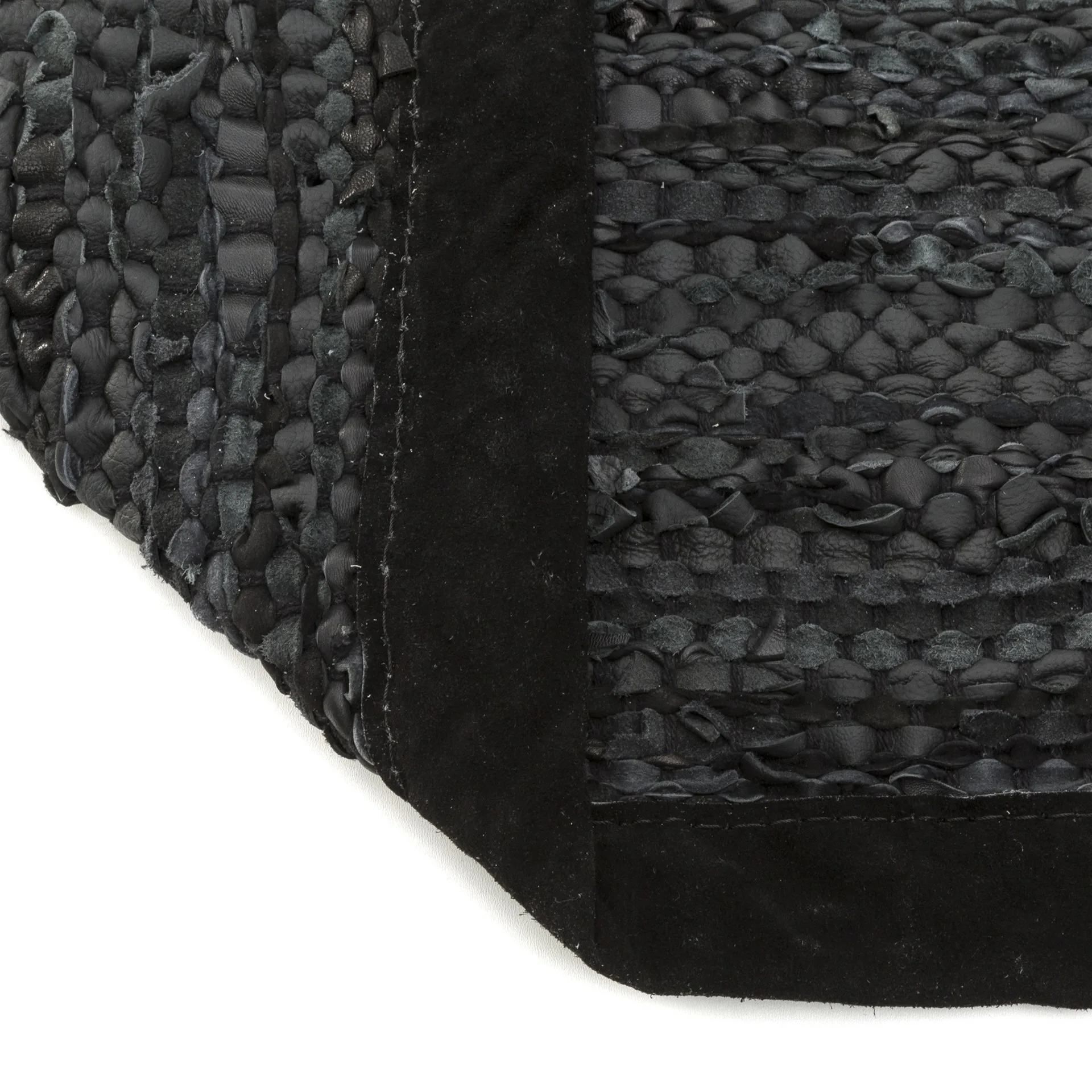 レザー ラグ  65x135 cm, black (black) Rug Solid | ラグソリッド