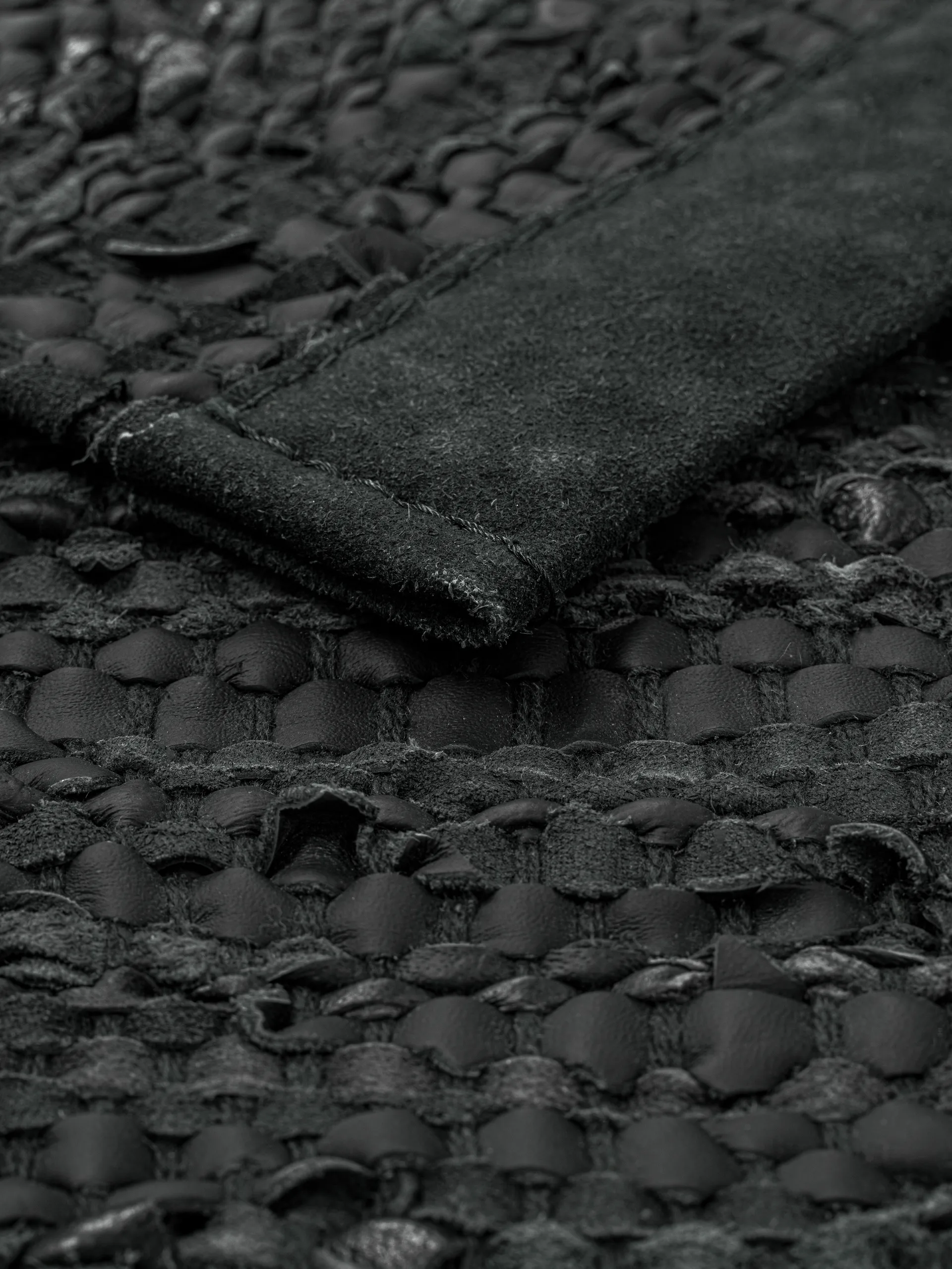 レザー ラグ  65x135 cm, dark grey (dark grey) Rug Solid | ラグソリッド
