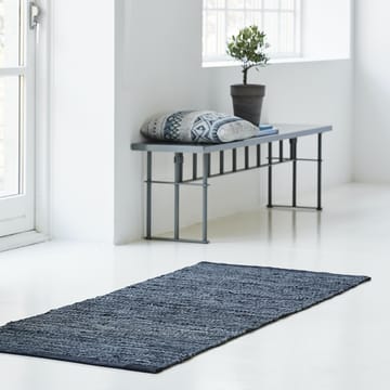 レザー ラグ  65x135 cm - dark grey (dark grey) - Rug Solid | ラグソリッド