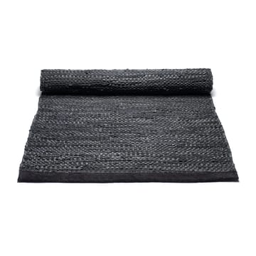 レザー ラグ  75x200 cm - black (black) - Rug Solid | ラグソリッド