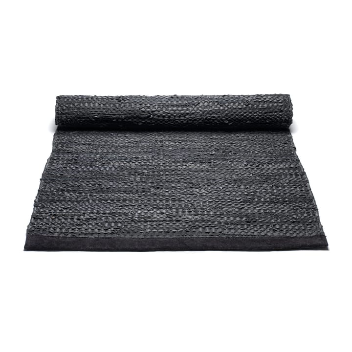 レザー ラグ  75x200 cm, black (black) Rug Solid | ラグソリッド