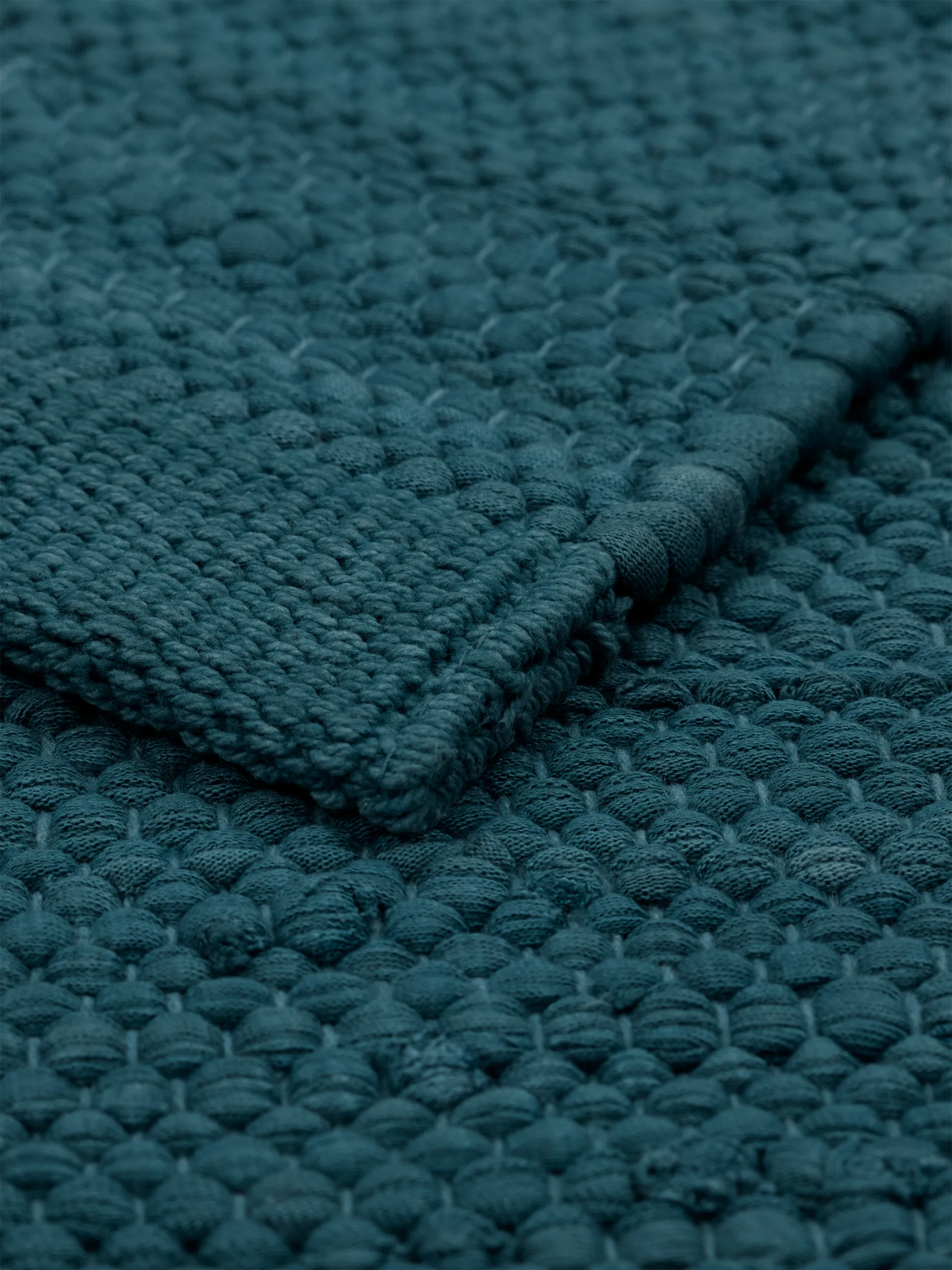 コットンラグ  75x200 cm, petroleum (petrolblue) Rug Solid | ラグソリッド