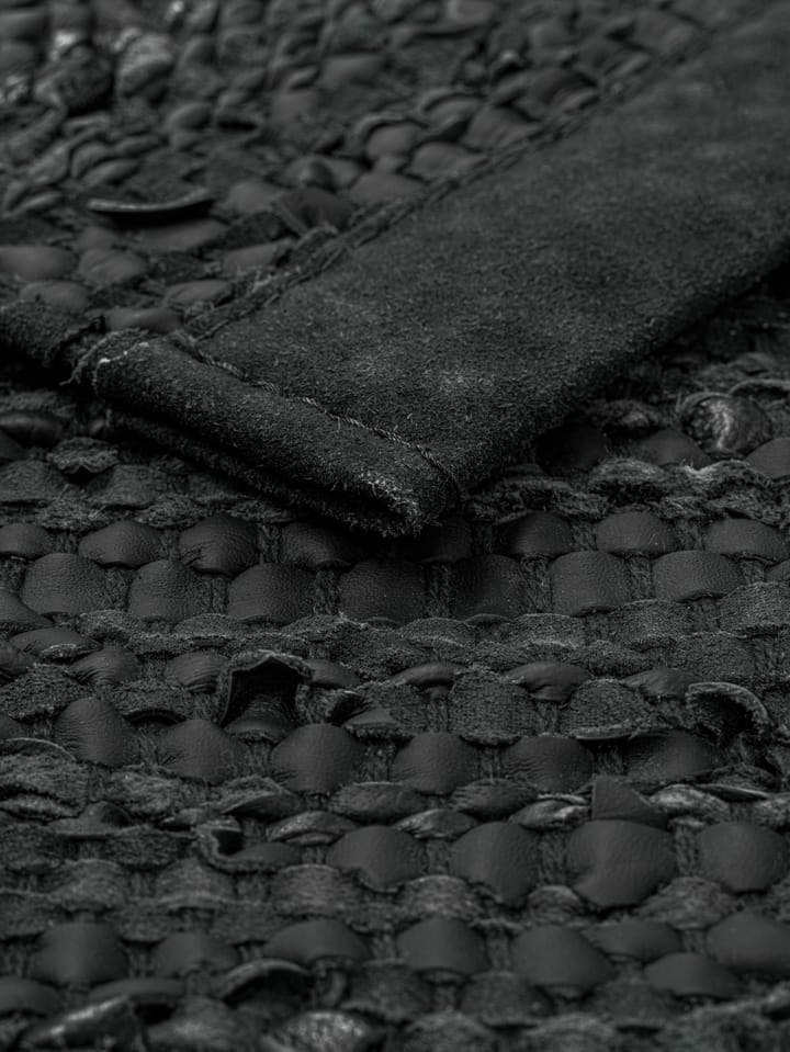 レザー ラグ  75x300 cm - dark grey (dark grey) - Rug Solid | ラグソリッド