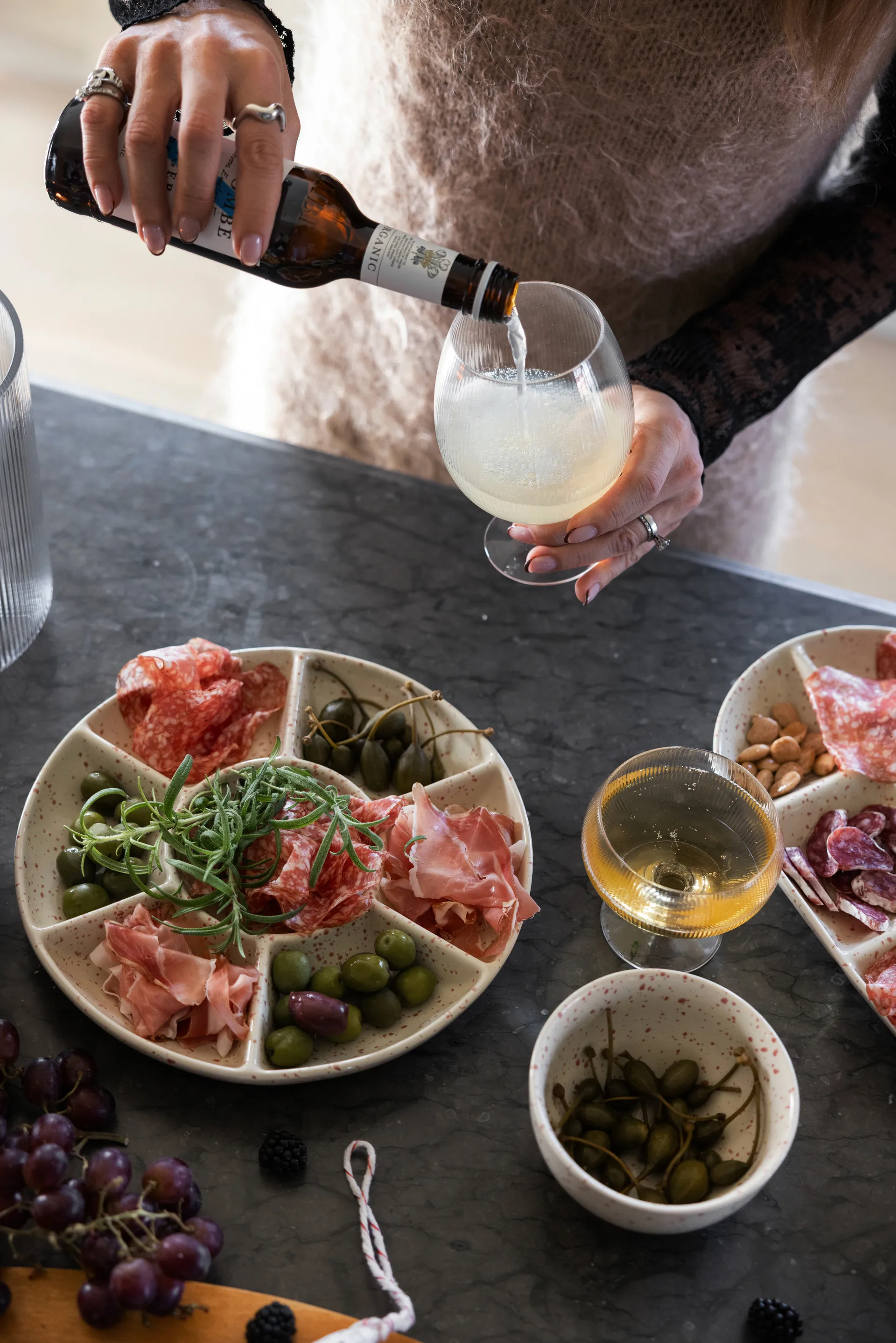 Ditte ボウル 2個, Beige-burgundy Sagaform | サガフォルム