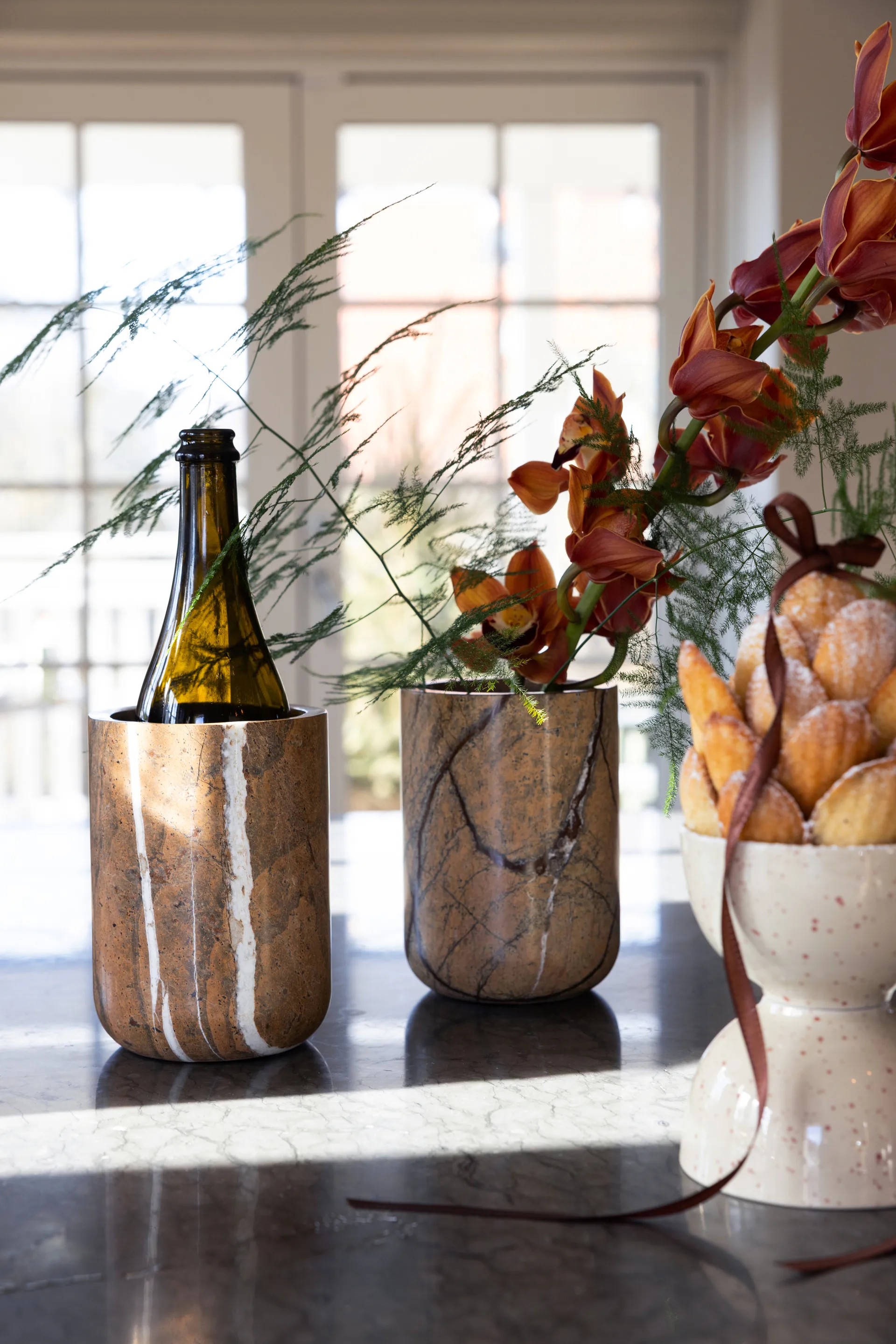 Ditte ボウル 2個, Beige-burgundy Sagaform | サガフォルム