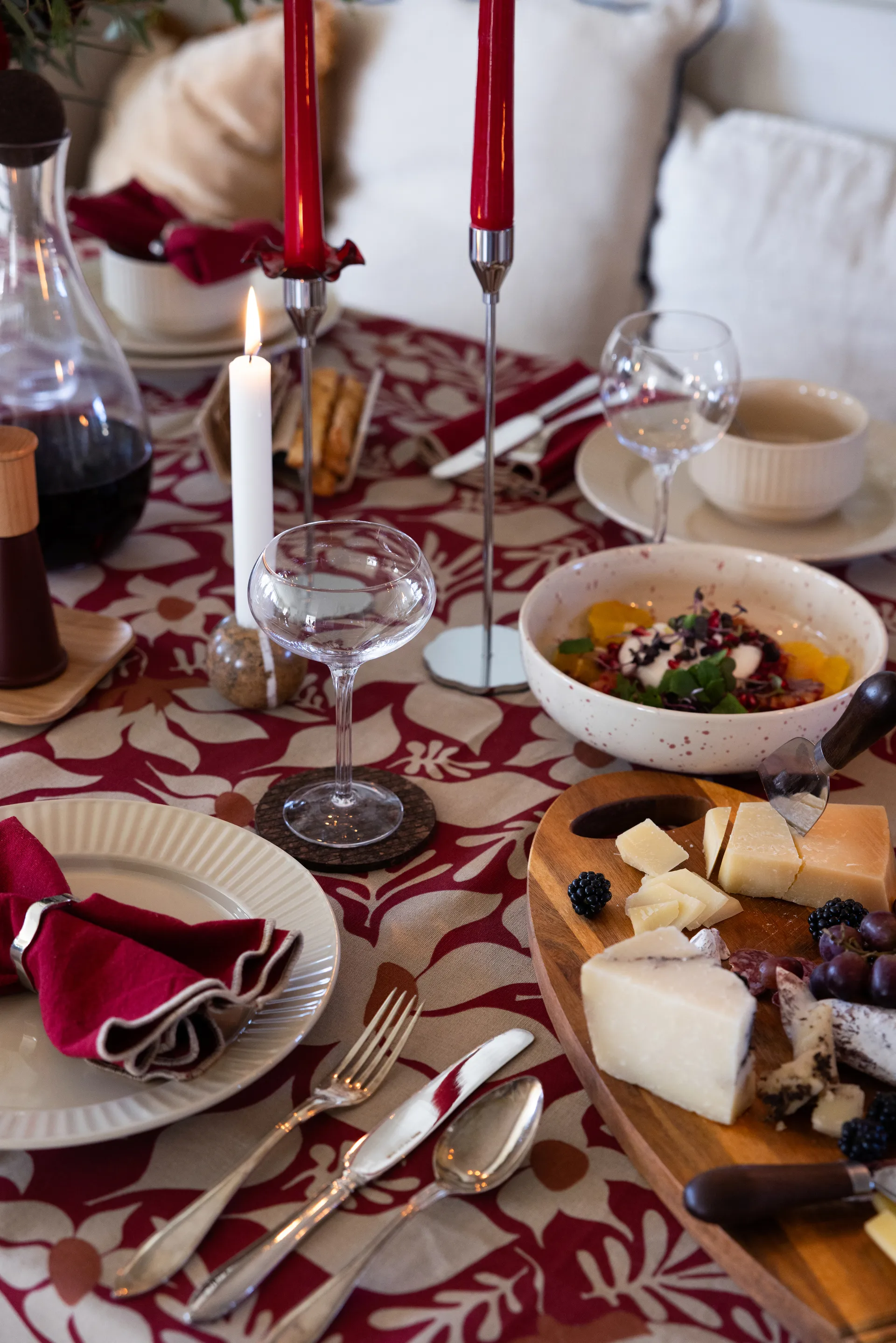 Edith テーブルクロス 150x280 cm, Wine red Sagaform | サガフォルム