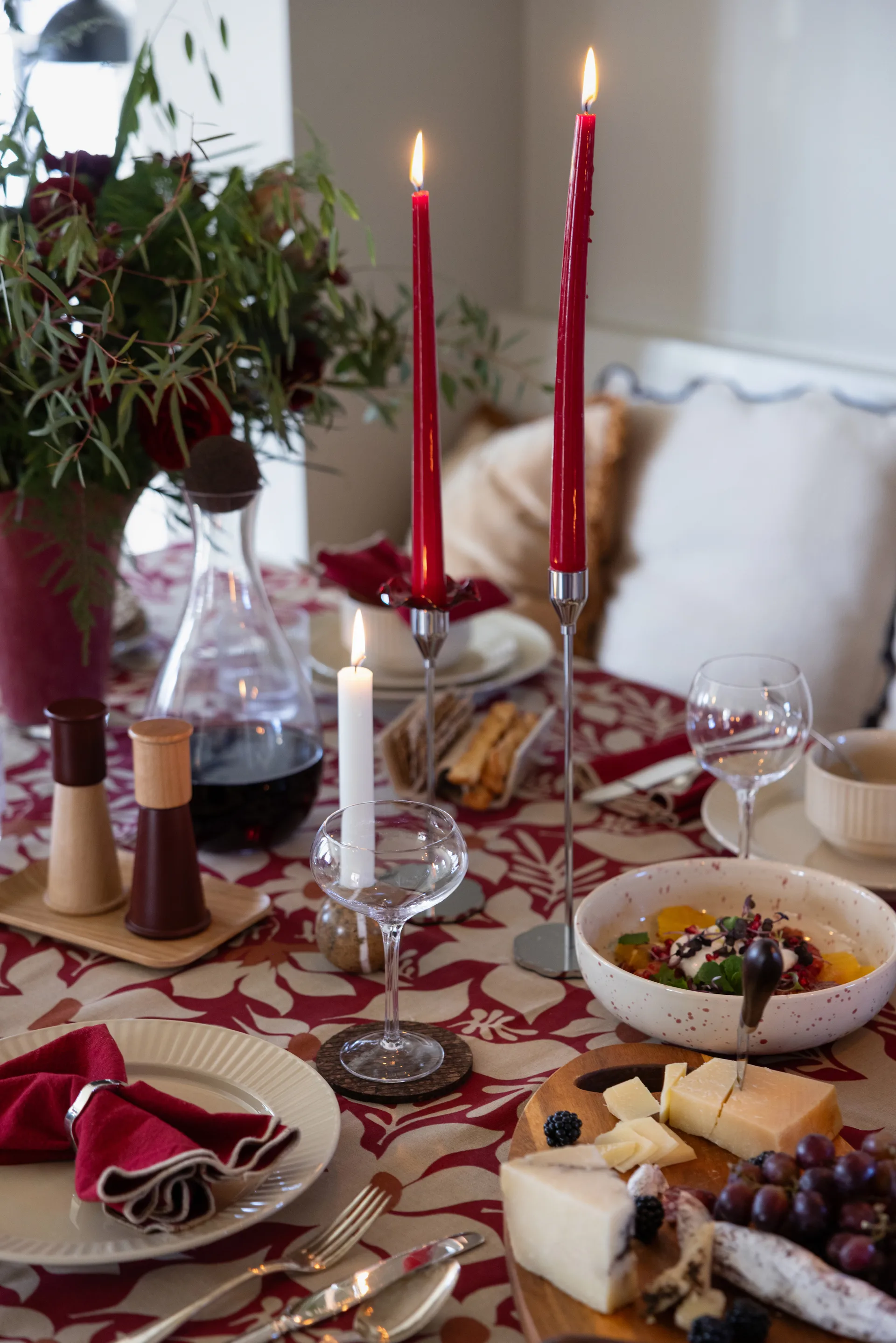 Edith テーブルクロス 150x280 cm, Wine red Sagaform | サガフォルム