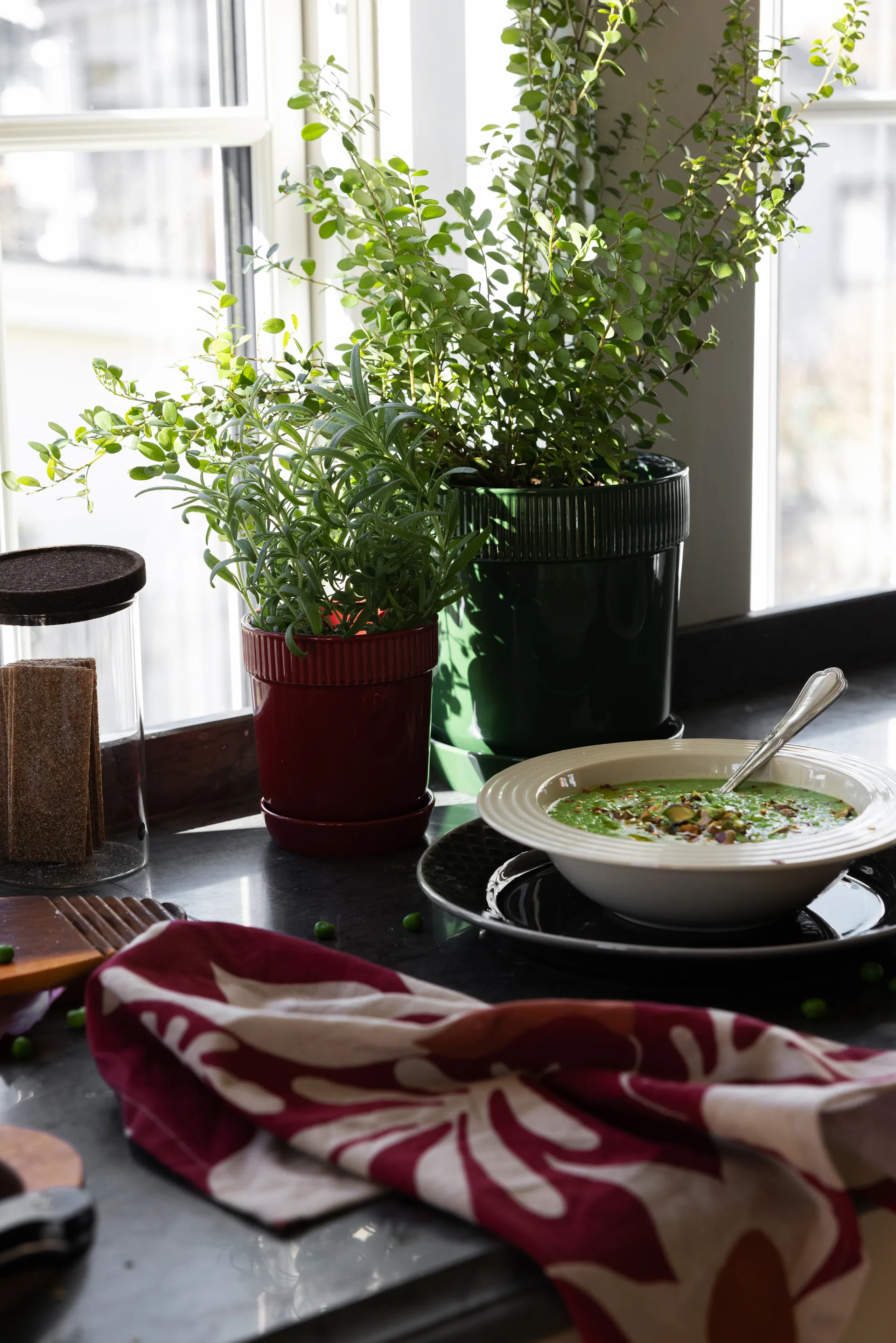 Edith キッチンタオル 50x70 cm 2枚, Wine red Sagaform | サガフォルム