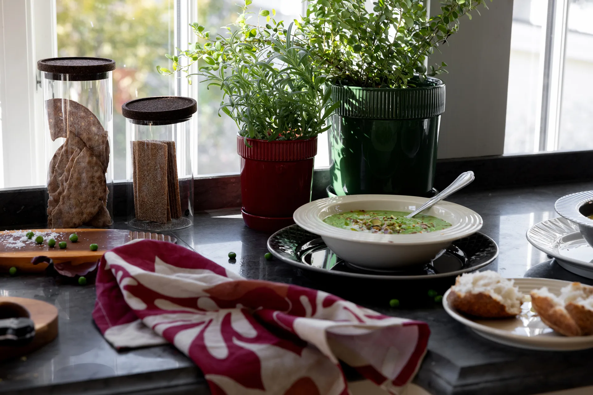 Edith キッチンタオル 50x70 cm 2枚, Wine red Sagaform | サガフォルム