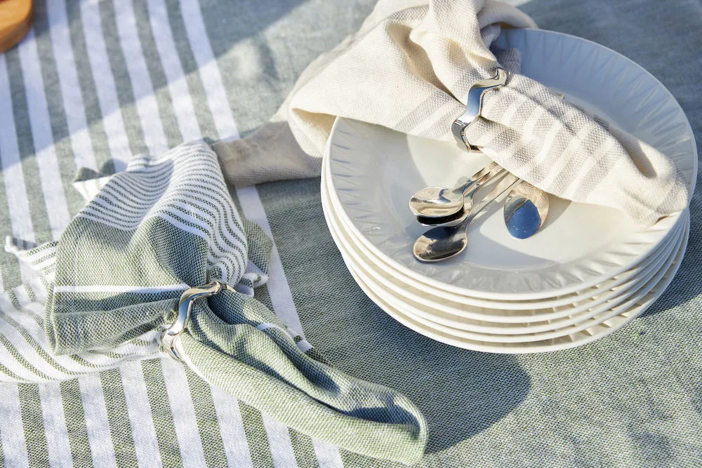 Ella Hamam ファブリック ナプキン 4パック, Green Sagaform | サガフォルム