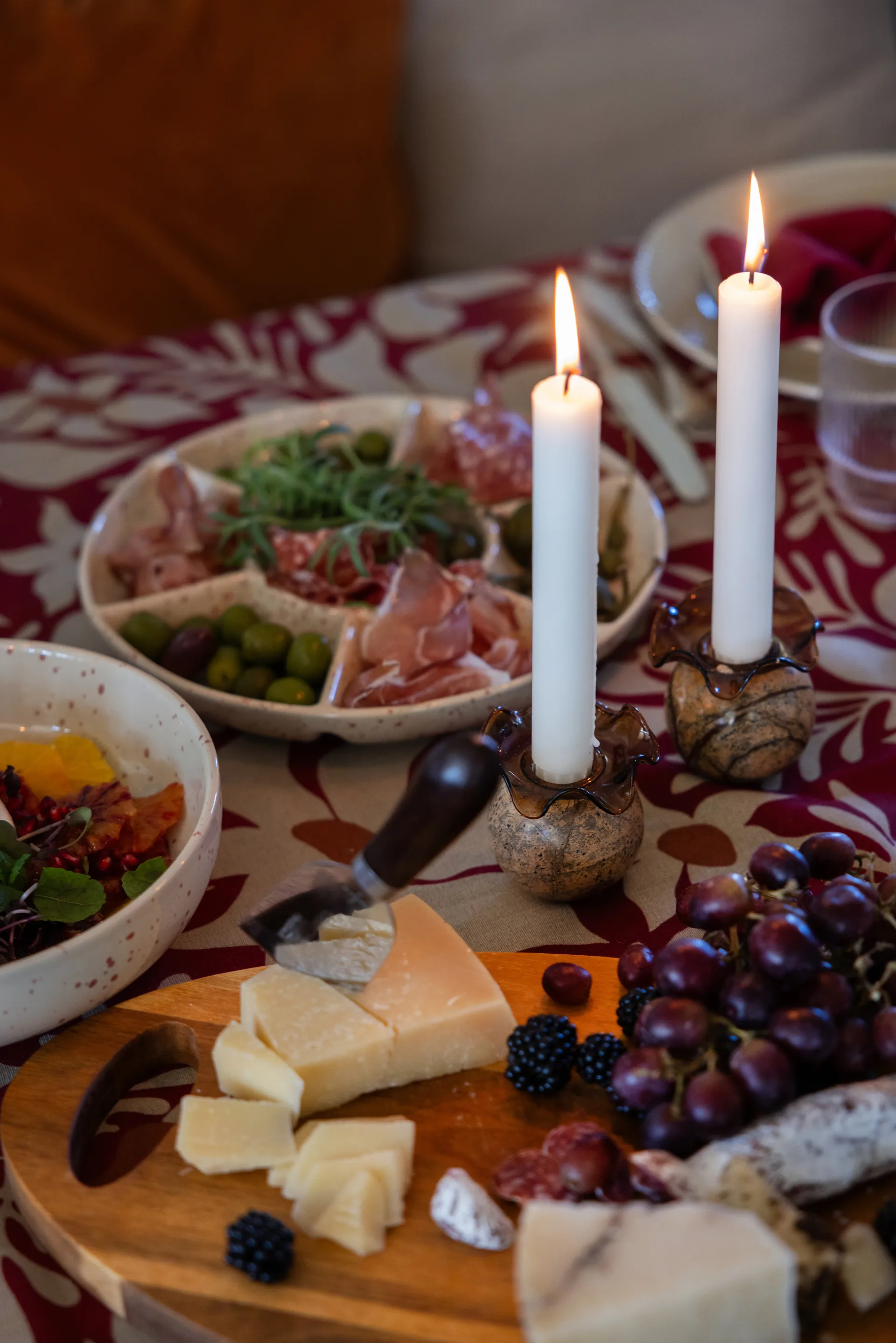 Stone キャンドルホルダー Ø6 cm, Brown forest marble Sagaform | サガフォルム