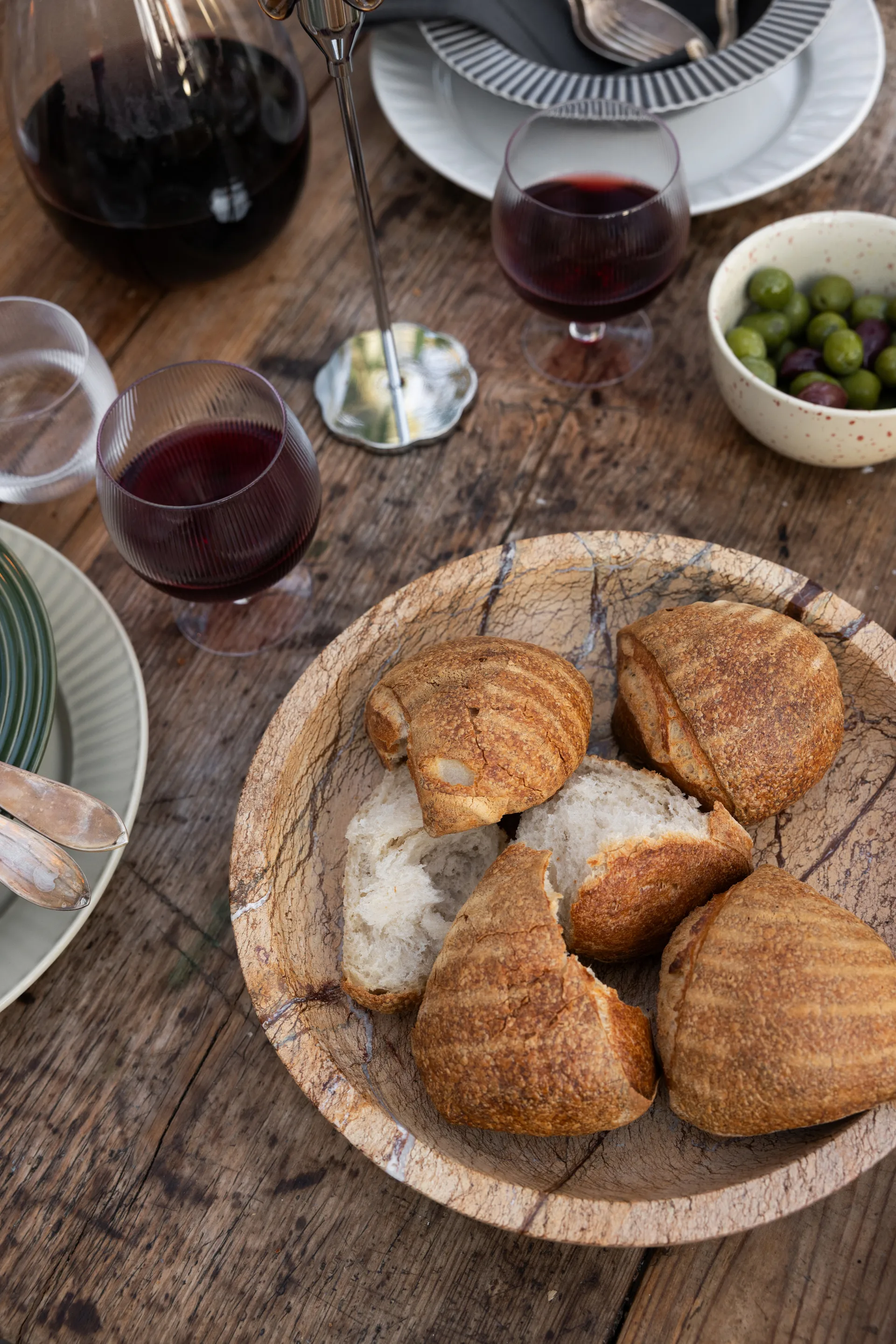 Stone ボウル L Ø28 cm, Brown forest marble Sagaform | サガフォルム