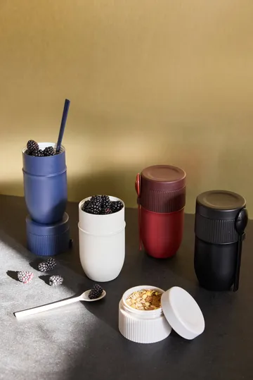 Ted フードジャー ヨーグルトマグ スプーン付き - Black, 32 cl - Sagaform | サガフォルム