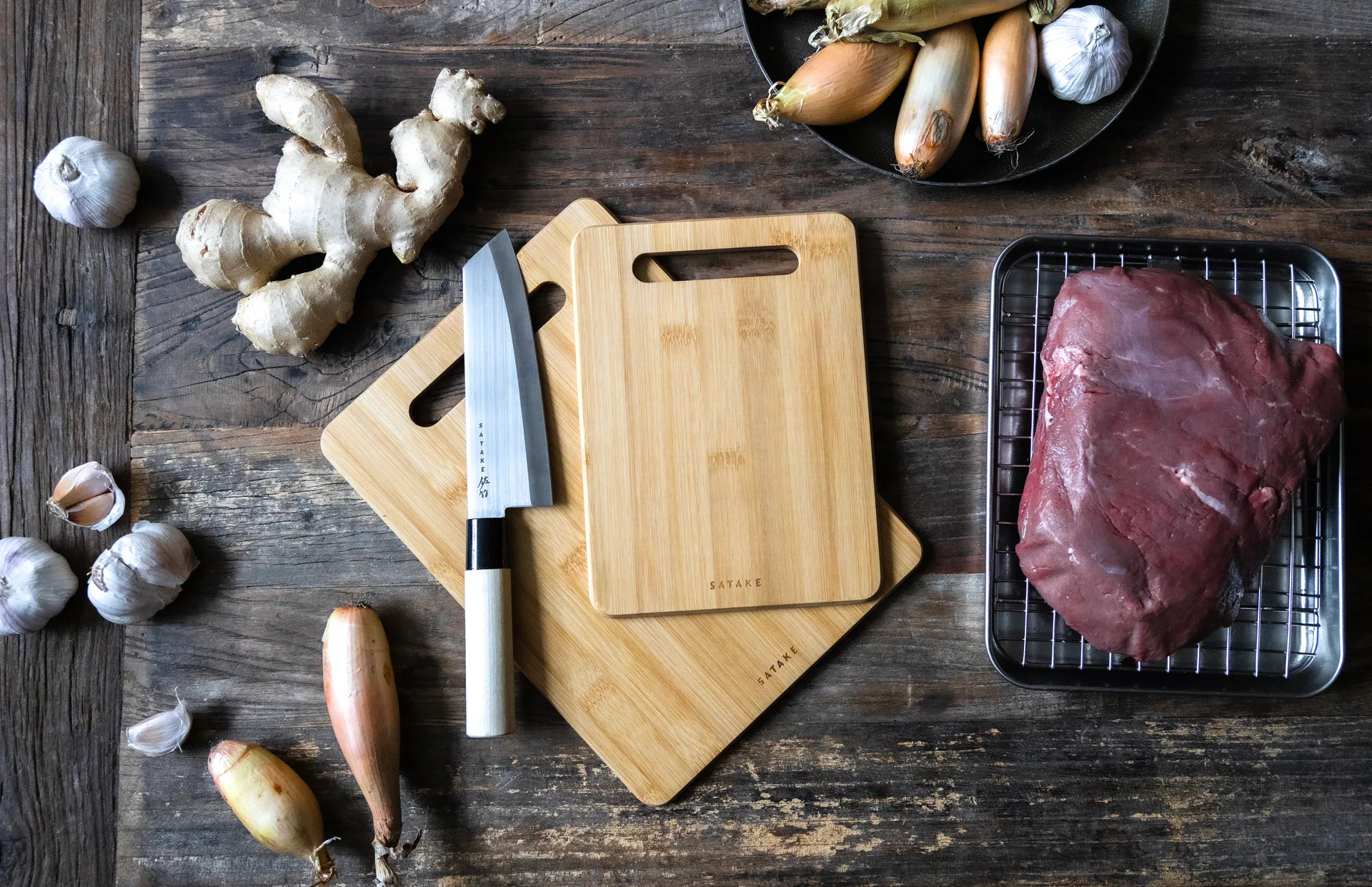 Satake カッティングボード, Bamboo, 2 pieces Satake | セタケ