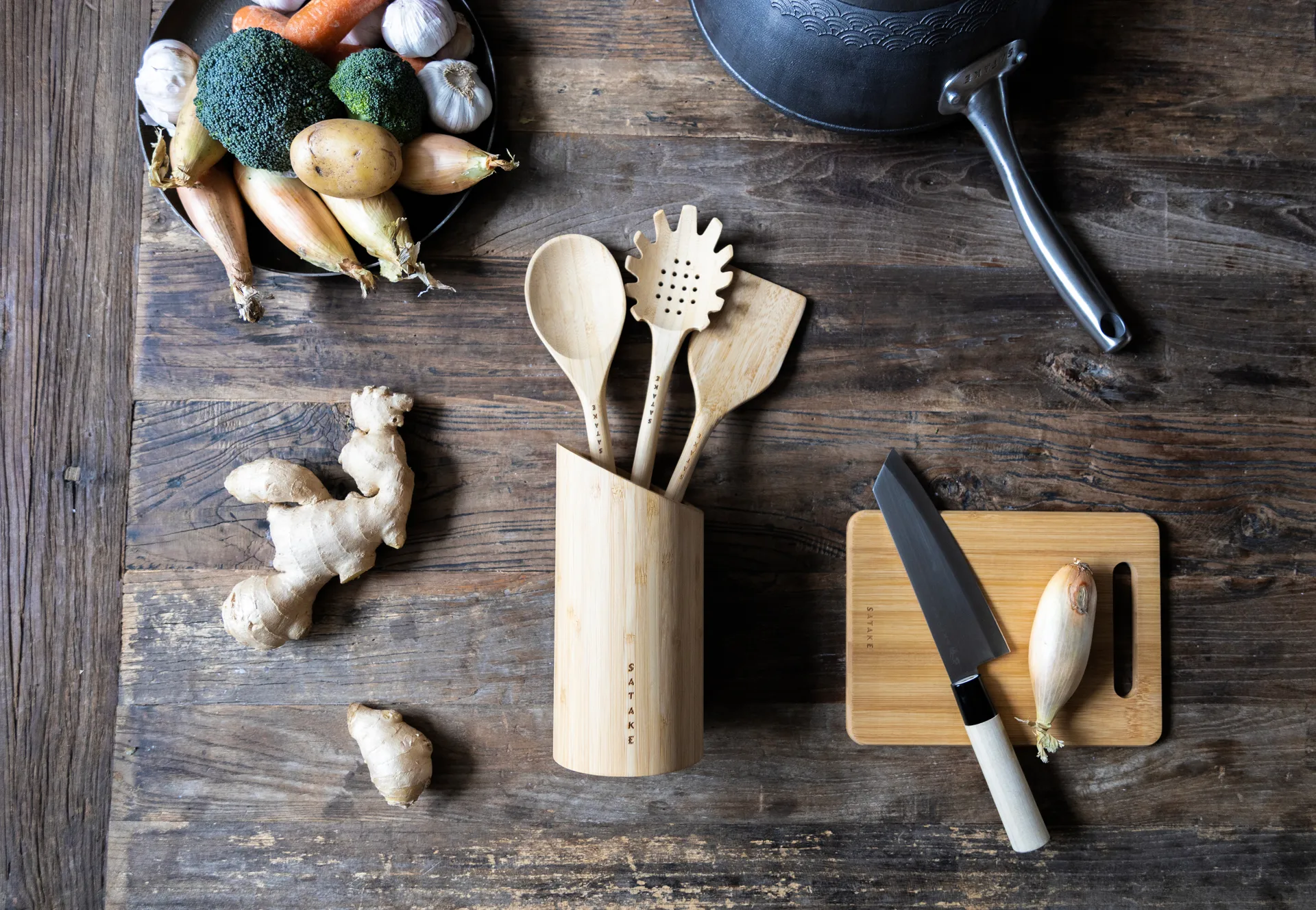 Satake ユーテンシル＆スタンド, Bamboo, 4 pieces Satake | セタケ