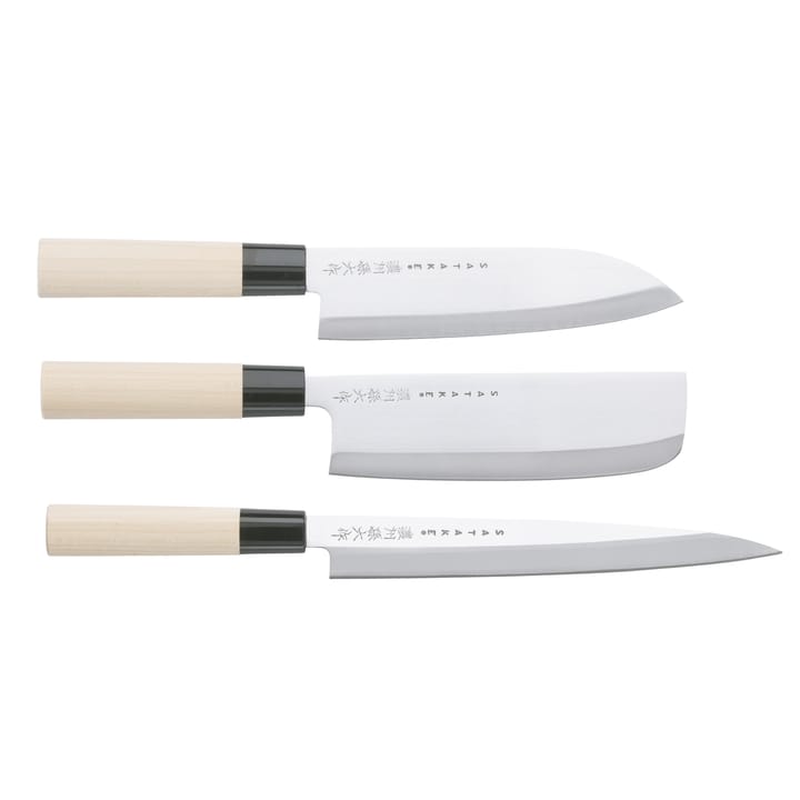 Satake Houcho ナイフ セット nakiri, sashimi & santoku - 3 pieces - Satake | セタケ