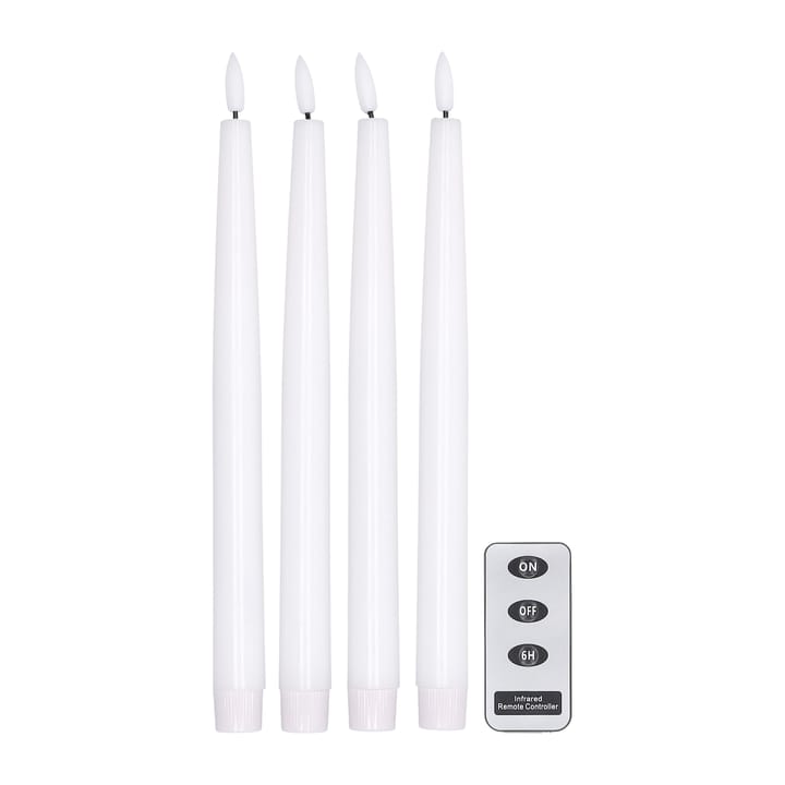 Bright LEDキャンドル 28.5 cm 4パック リモコン付き  - White - Scandi Essentials | スカンジエッセンシャルズ