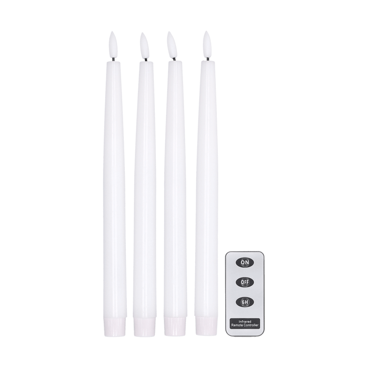 Bright LEDキャンドル 28.5 cm 4パック リモコン付き , White Scandi Essentials | スカンジエッセンシャルズ