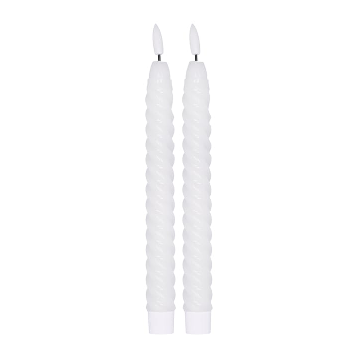 Twisted LEDキャンドル 25 cm 2パック - White - Scandi Essentials | スカンジエッセンシャルズ
