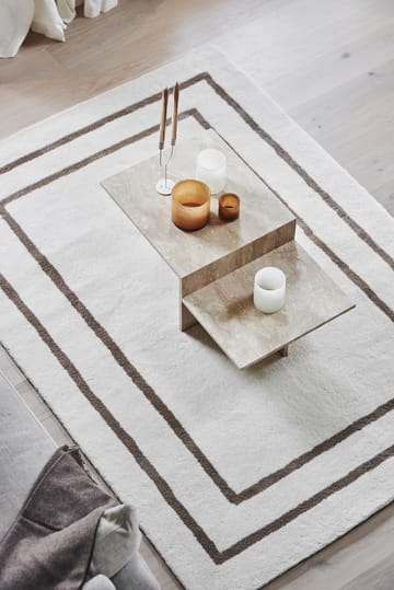 Borders ウールカーペット - White-beige 170x240 cm - Scandi Living | スカンジリビング