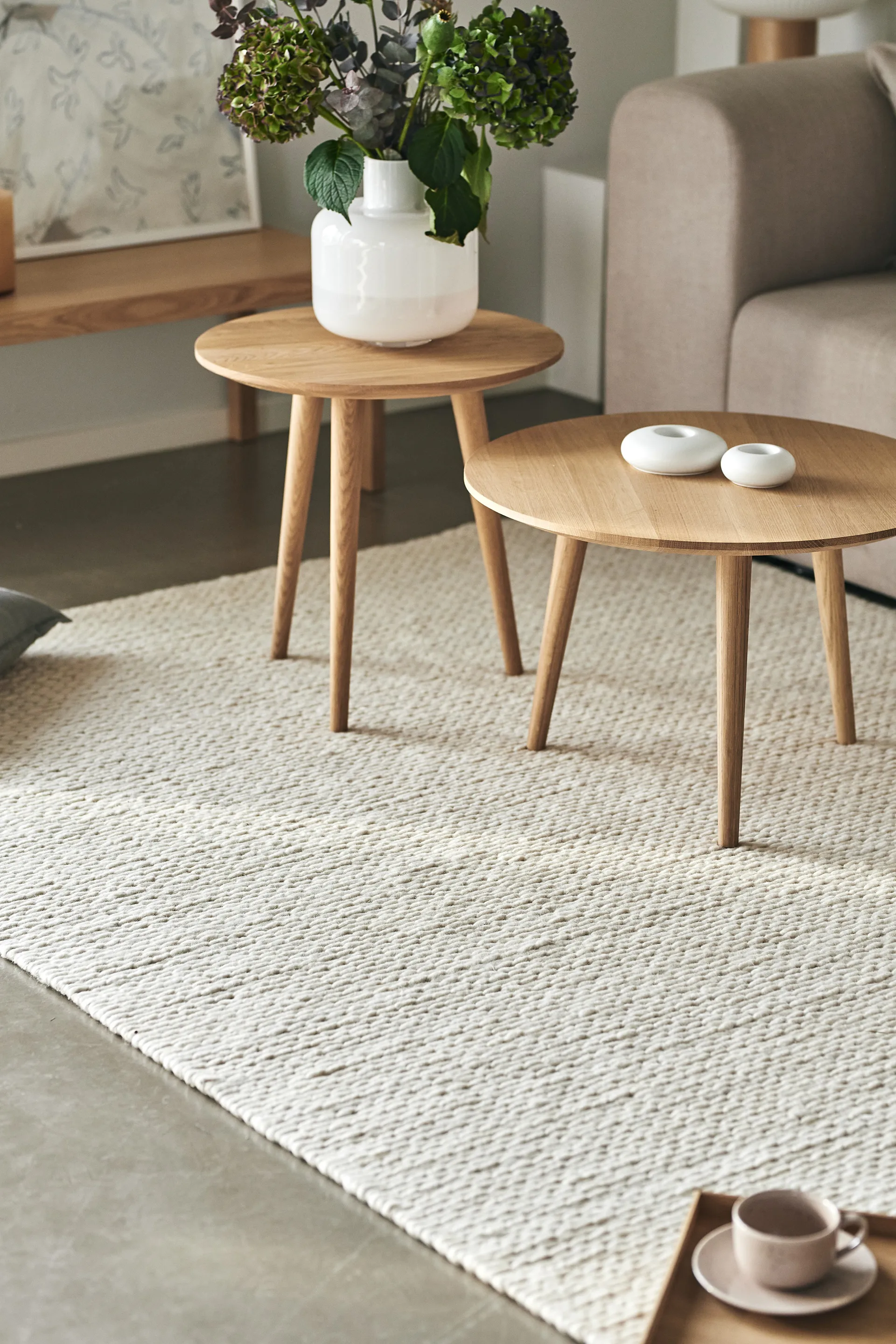 Braided ウールカーペット natural white, 170x240 cm Scandi Living | スカンジリビング
