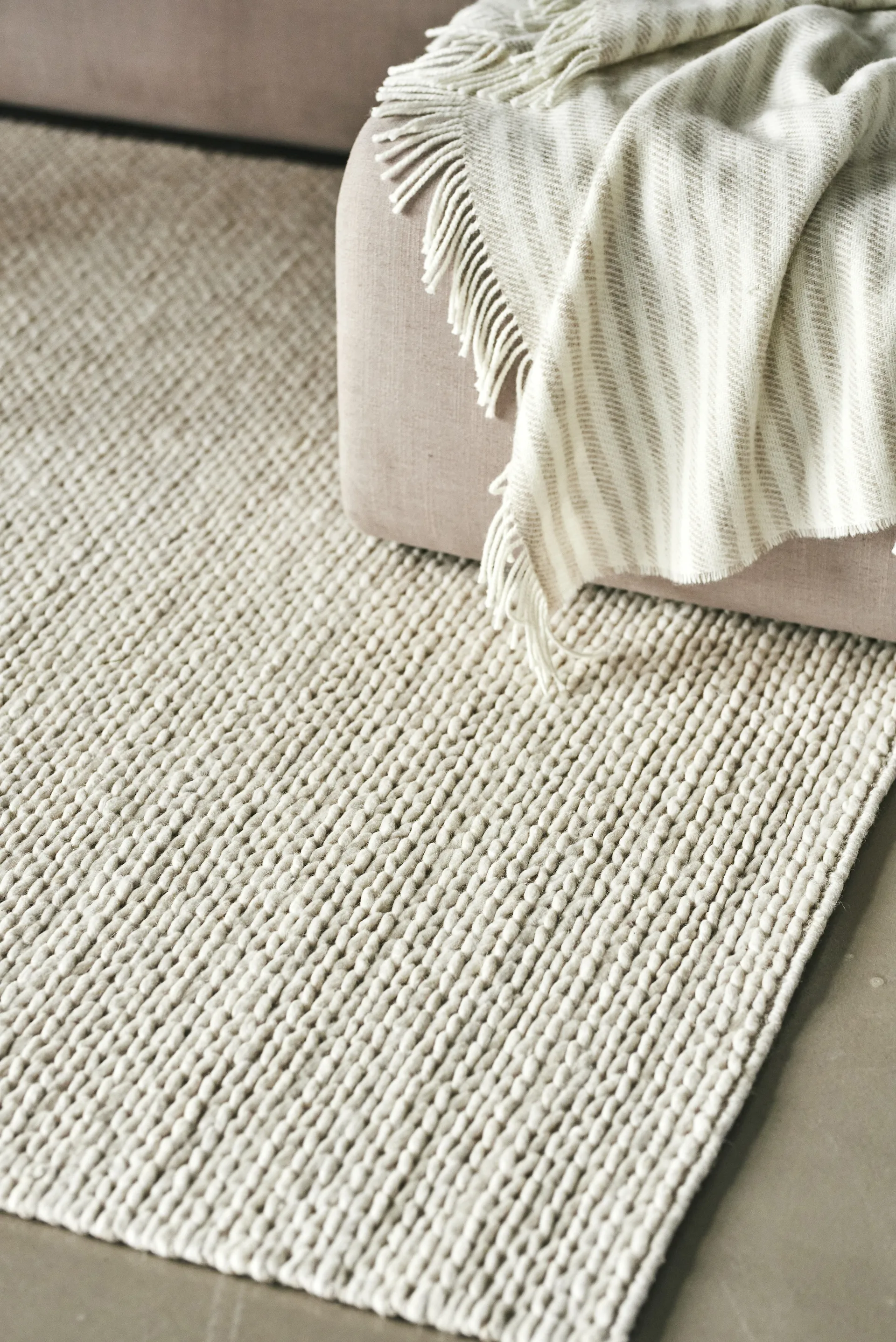 Braided ウールカーペット natural white, 170x240 cm Scandi Living | スカンジリビング