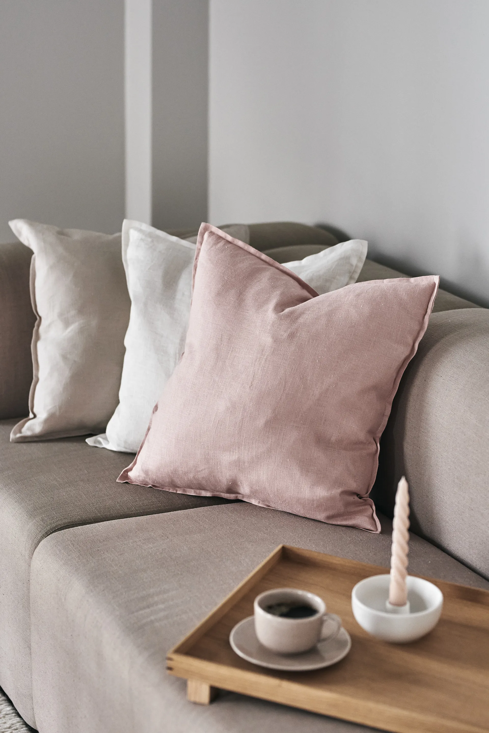 Calm クッションカバー リネン50x50 cm, Dusty Rose Scandi Living | スカンジリビング