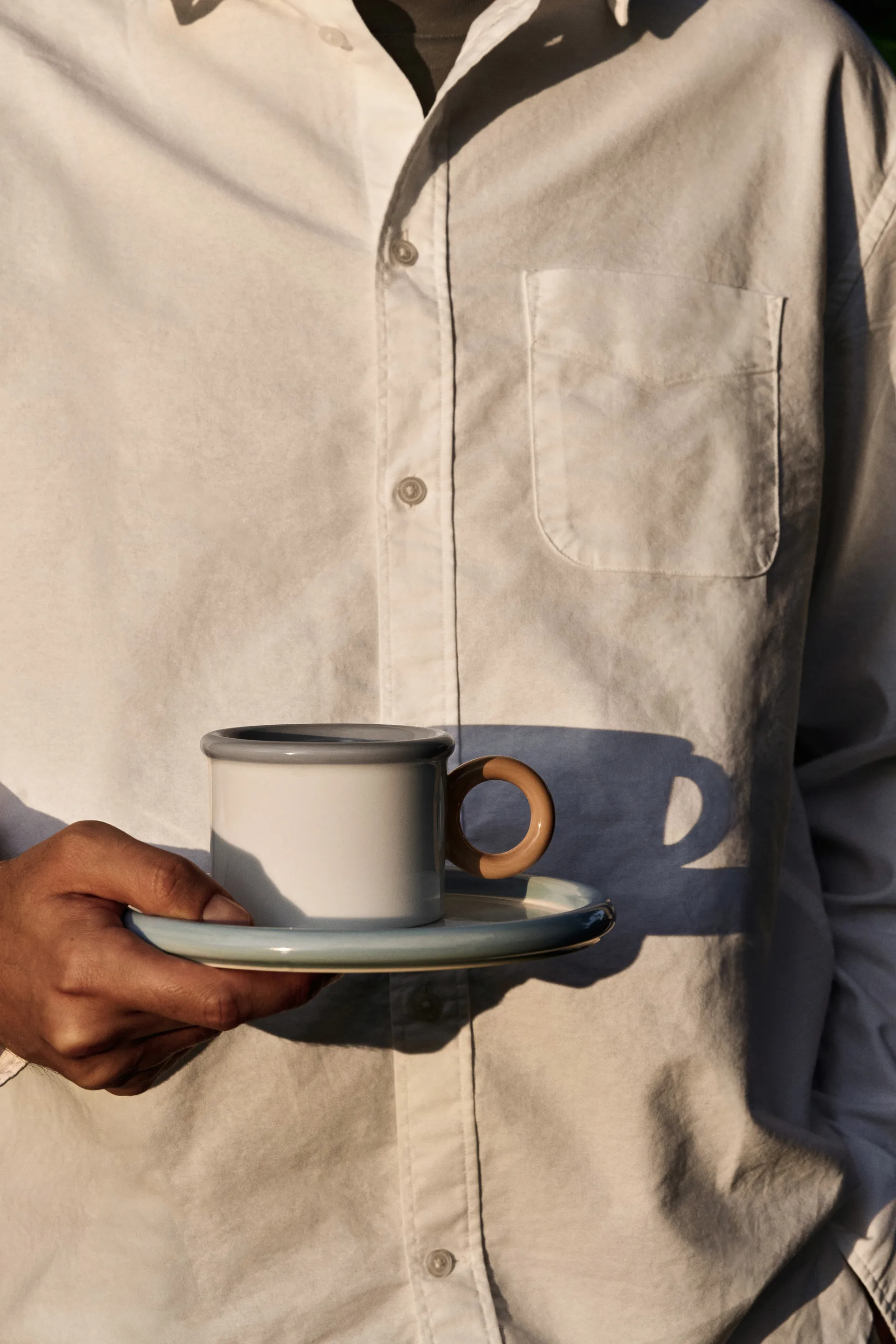 Chunky ソーサー付きカップ, Blue-grey Scandi Living | スカンジリビング
