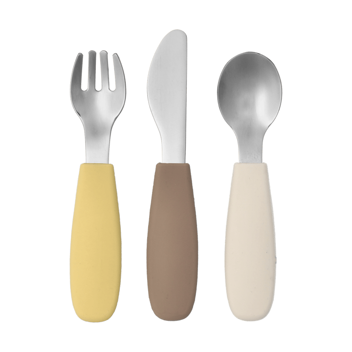 Dine カトラリーセット シリコン 3本 - Taupe - Scandi Living | スカンジリビング