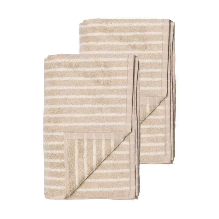 Drift バスタオル 100x150 cm 2パック - Beige-white - Scandi Living