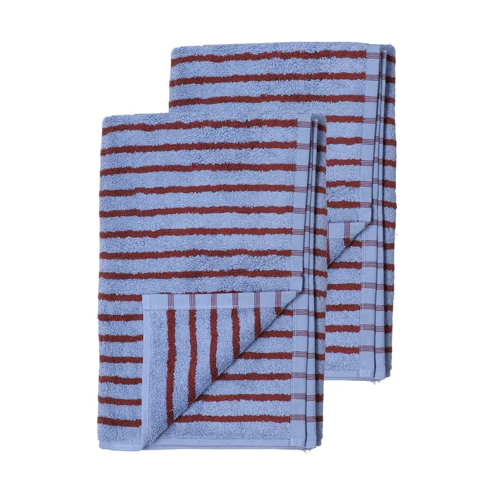 Drift バスタオル 100x150 cm 2パック - Blue-red - Scandi Living