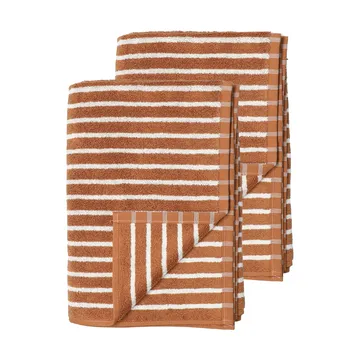 Drift バスタオル 100x150 cm 2パック - Brown-white - Scandi Living