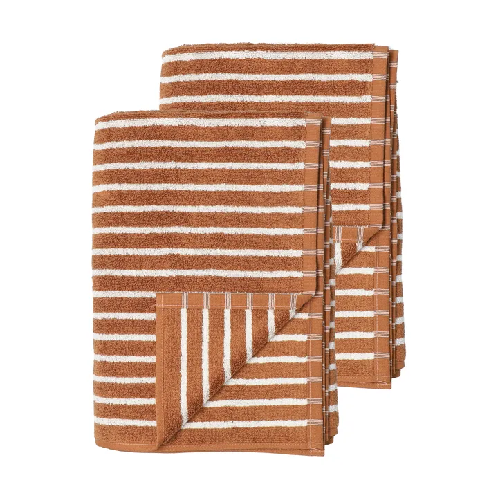 Drift バスタオル 100x150 cm 2パック - Brown-white - Scandi Living