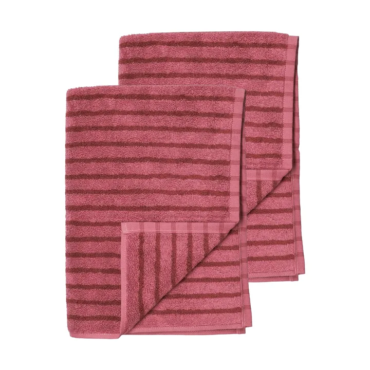 Drift バスタオル 100x150 cm 2パック - Pink-red - Scandi Living