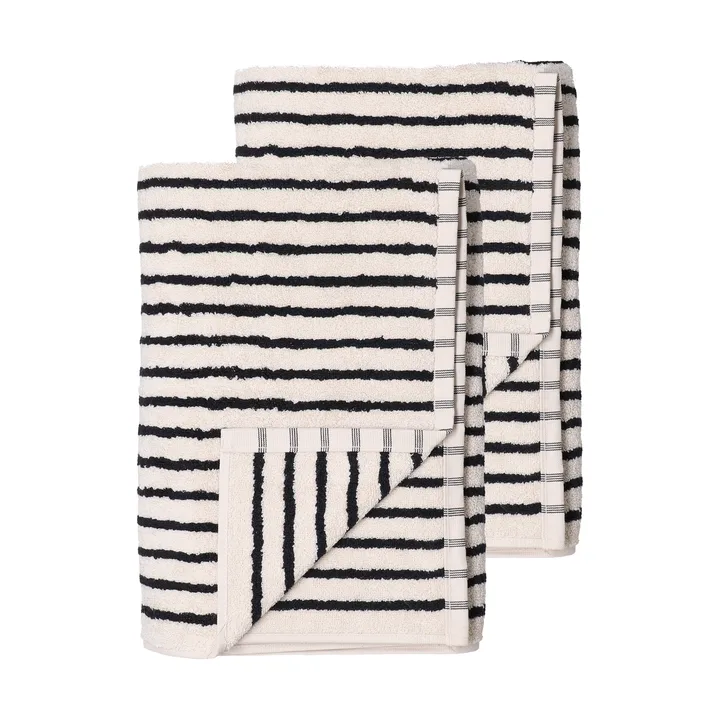 Drift バスタオル 100x150 cm 2パック - White-black - Scandi Living