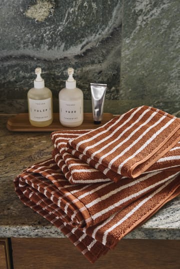 Drift タオル 30x50 cm - Brown-white - Scandi Living | スカンジリビング