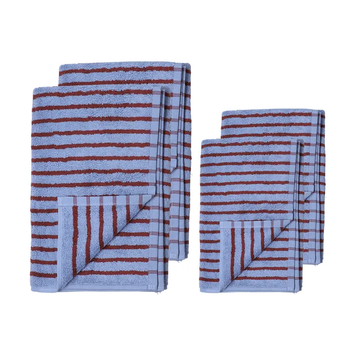 Drift タオルセット 4個 - Blue-Red - Scandi Living
