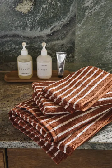 Drift タオルセット 4個 - Brown-White - Scandi Living